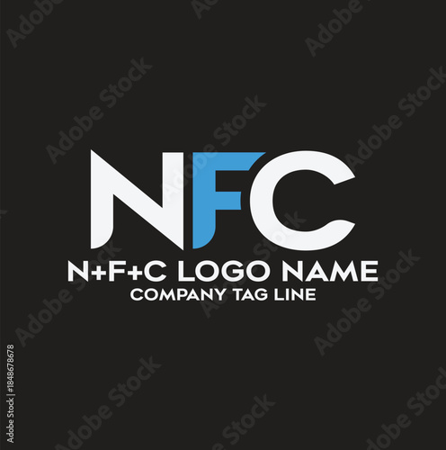 nfc logo design vector icon, modern and professional business NFC logo design, unique and best tryphogray logo nfc text nfc logo