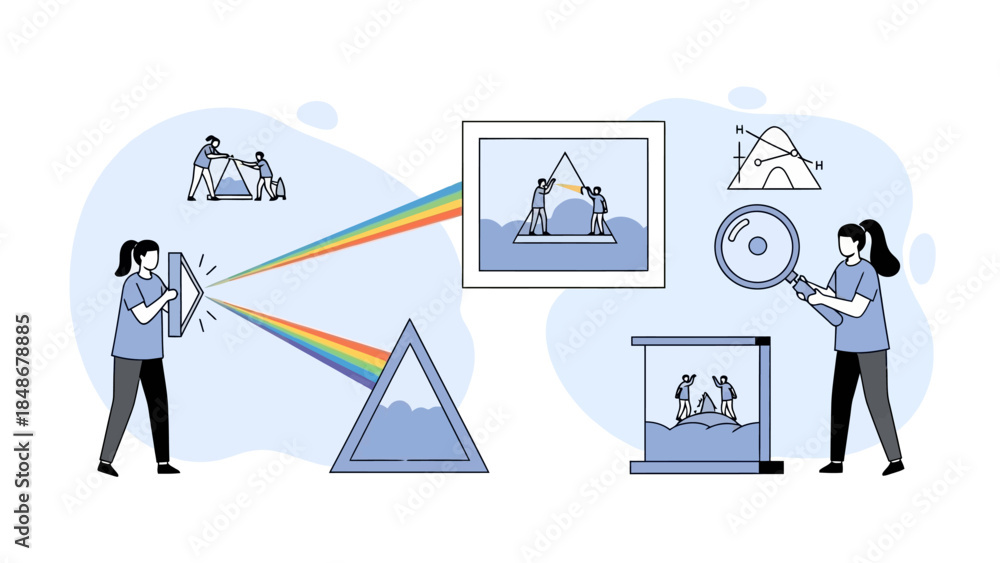 Fototapeta premium Innovative Use of Light and Color in Visual Perception and Optical Illusions
