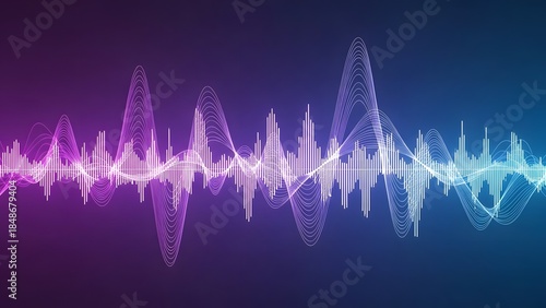 Vibrant Audio Waveform Visualization in Neon Gradient.