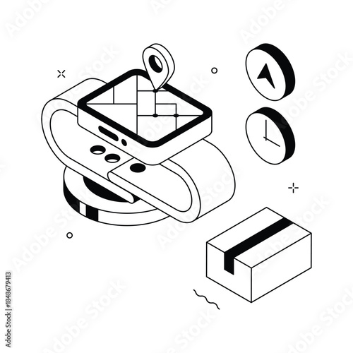 A perfectly designed amazing isometric illustration of package tracking