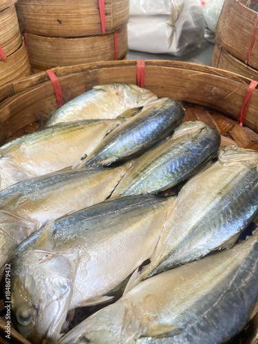 Wallpaper Mural Fresh thai mackerel in blamboo basket Torontodigital.ca