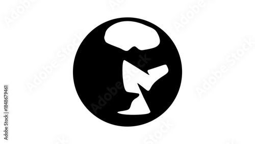 Tribal Chief symbol, black isolated silhouette