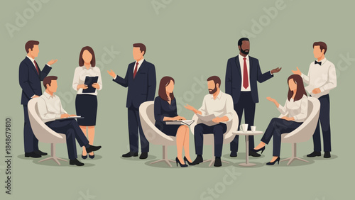 professional diverse business meeting with team members collaborating indoors