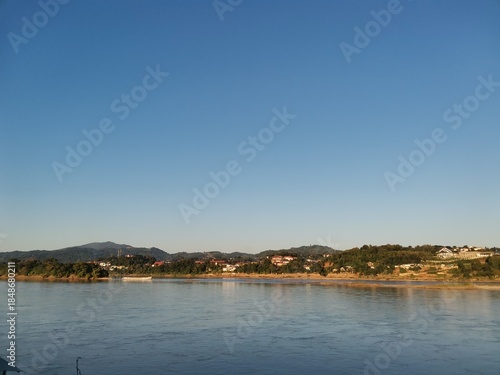 Maekhong riverside view with borderland on background