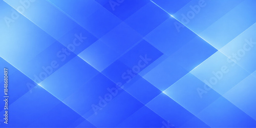 A futuristic blue abstract background featuring a geometric pattern of 3D triangles and squares with a light gradient texture for a professional business technology wallpaper template