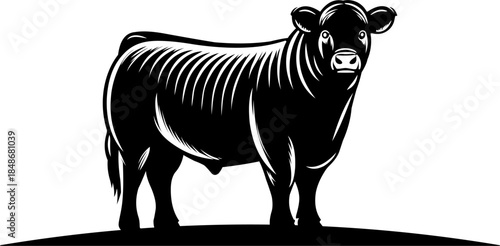 black cow silhouette