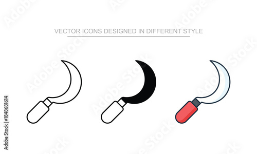 Sickle vector design in modern and trendy style icon