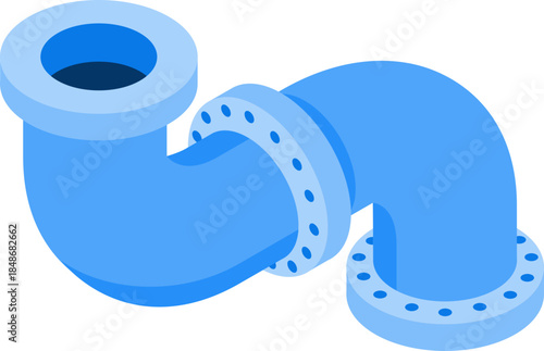 Isometric Pipe System Illustration Industrial Pipeline for Fluid Transport and Infrastructure Development