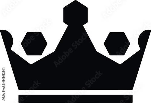 Vector Elegant minimalist royal crown icon symbol of power silhouette Illustration