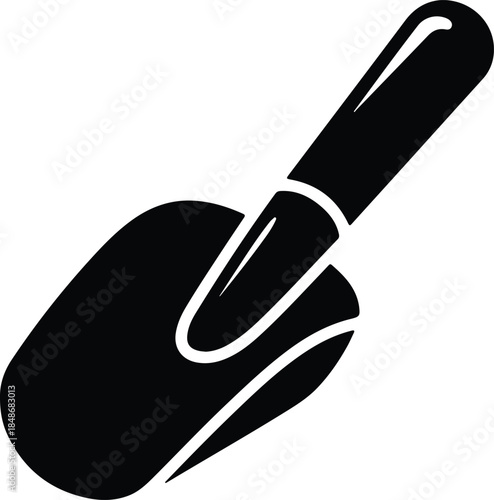 Vector Garden hand trowel or sand scoop utility tool black pictogram silhouette Illustration