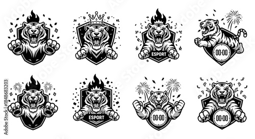 Black and White Bulldog Emblem Designs.