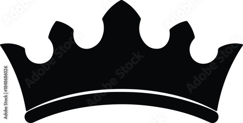 Vector Simple elegant royal crown king queen tiara minimalist silhouette Illustration
