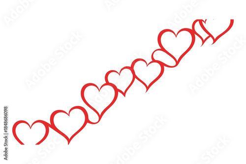 Red hearts vector border