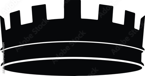 Vector Simple heraldic mural crown or battlement castle top silhouette Illustration