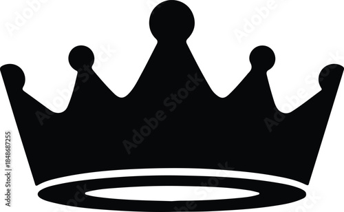 Vector simple monarch king royal crown authority power symbol silhouette Illustration