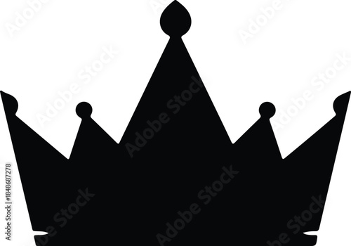 Vector Simple majestic royal king queen crown silhouette Illustration