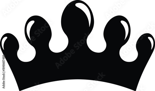 Vector Simple stylized glossy king crown icon royal power silhouette Illustration