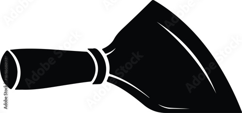 Vector Wide handle cooking spatula kitchen utensil equipment minimal black silhouette Illustration