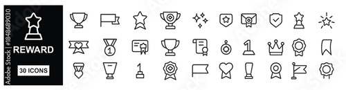 Set of reward and award icons collection representing achievements and success
Collection of award icons including trophies medals and certificates symbolizing achievement recognition and victory in 
