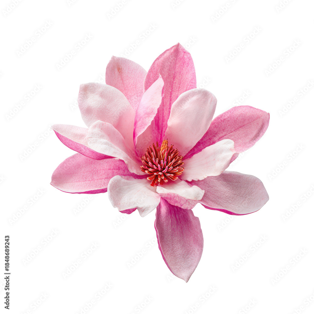 Fototapeta premium pink magnolia flower isolated on white or transparent png
