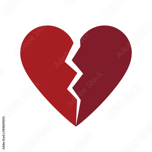 Broken Heart Vector Design for Emotional Contexts, Relationship Challenges, and Valentine's Day Illustrations