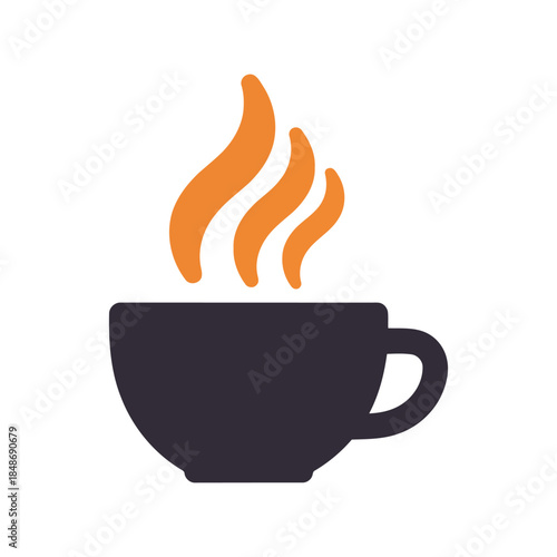 Stylish Coffee Cup with Steam Vector for Cafes, Baristas, and Homebrew Enthusiasts - Modern, Minimalist Design