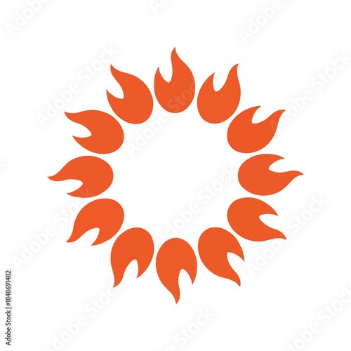 Dynamic Orange Flame Circle Design Vector for Eye-Catching Graphics and Modern Branding