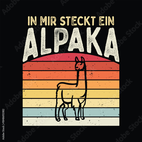 In Mir Steckt Ein Alpaka Funny German T-Shirt Design