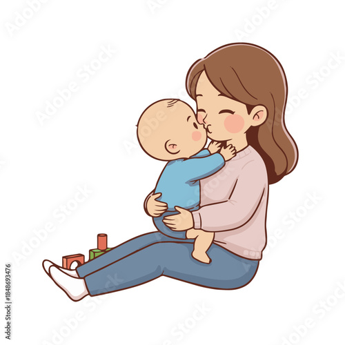 Happy parents and their babies. Baby with mom and dad, playing, eating, and reading books. Mom and baby with a cute transparent background.