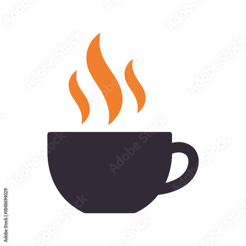Delicious Hot Coffee Vector Illustration with Steaming Cup Design for Cafes and Beverage Promotions