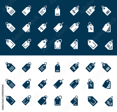 price tags vector icons, sale discount symbols