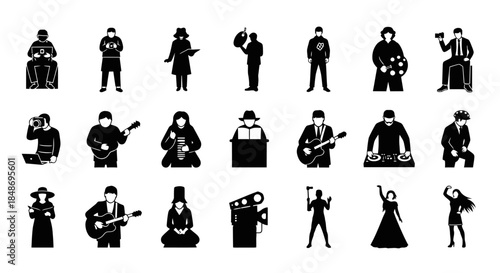 Musicians and Dancers in Silhouette.
