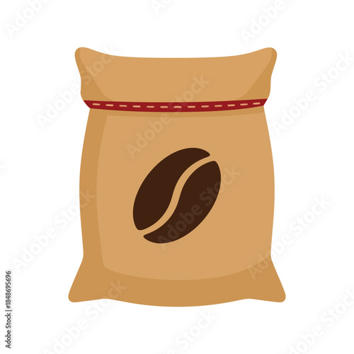 Coffee Bean Bag Vector Illustrating Fresh Roasted Coffee in a Stylish Design for Culinary and Food Industry Use