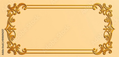 Elegant gold corner border design, ornate frame detail,  art,  abstract