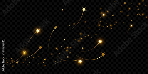 Golden star background, luxurious vector illustration.