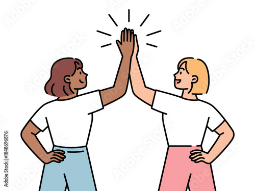 Two Women Giving High Five