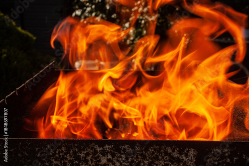 fire in the fireplace