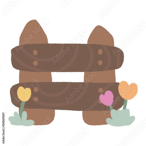 Cute Hand-Drawn Wooden Fence Illustration, Cartoon Fence PNG