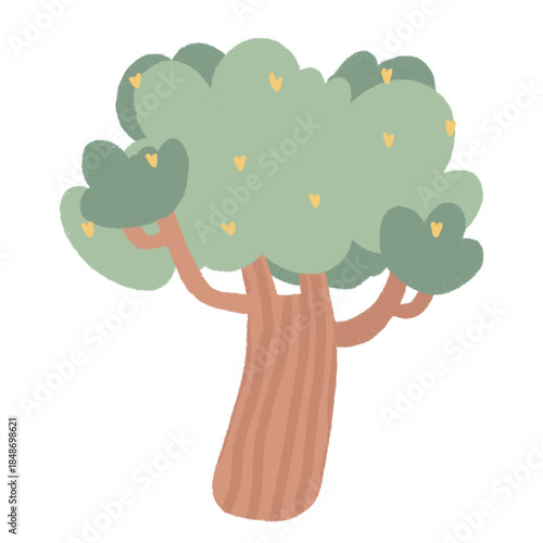 Cute Hand-Drawn Tree Illustration, Simple Tree PNG