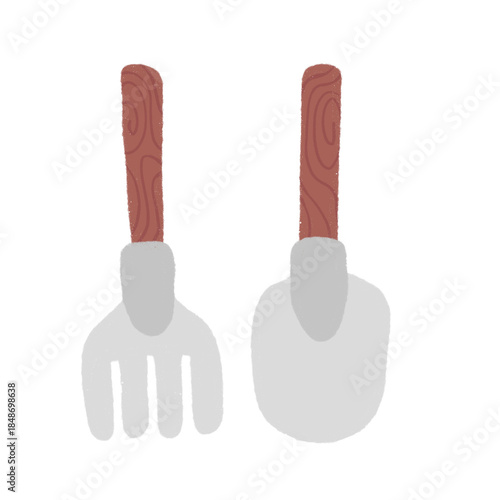 Hand Drawn Garden Hoe Illustration, Cute Gardening Tool PNG