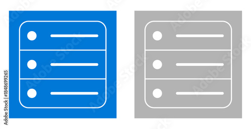 Modern user interface menu icon for digital applications and web design, representing data lists, server configurations, or options display