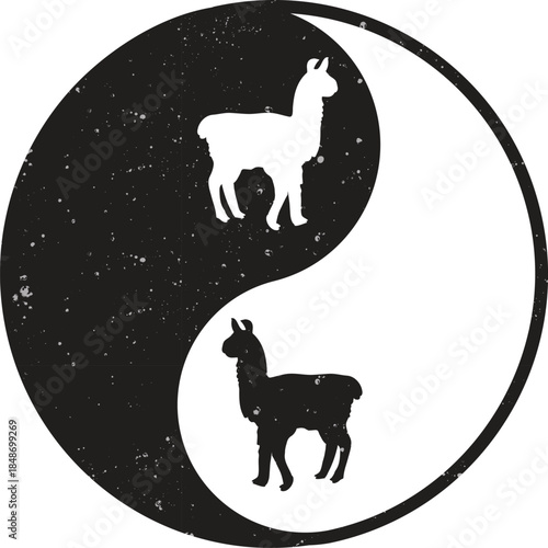 Yin And Yang Alpacas Cute Funny T-Shirt Design