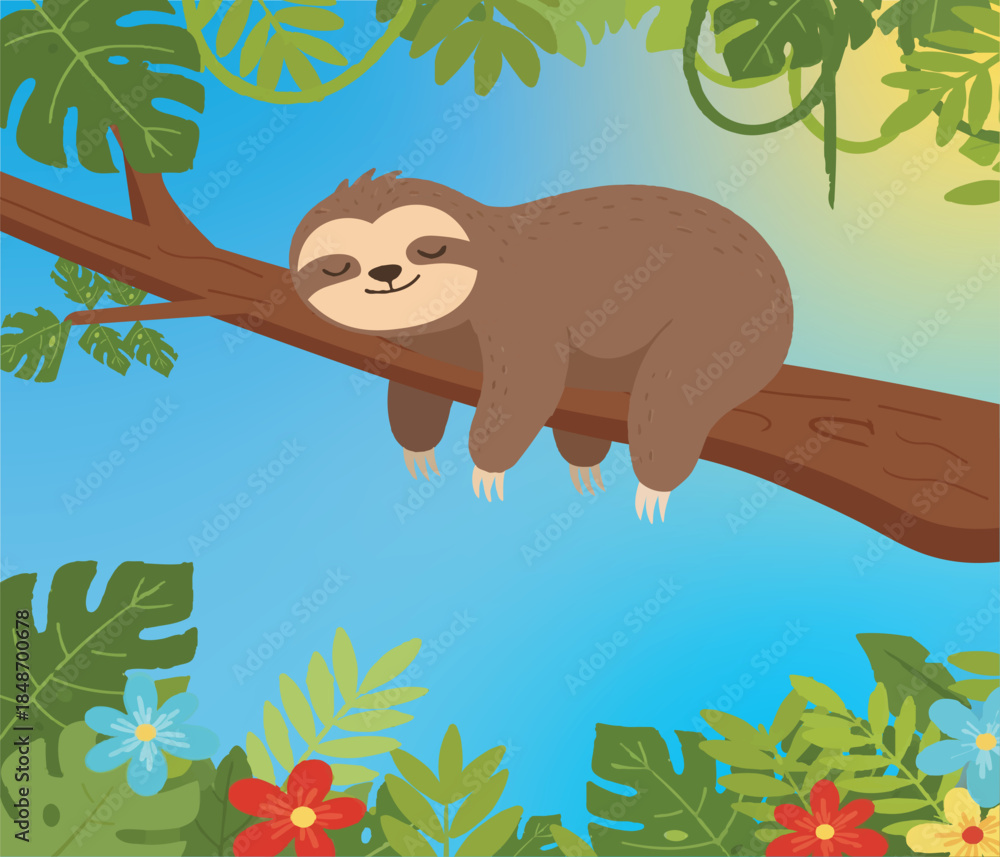 Obraz premium A Napping Sloth