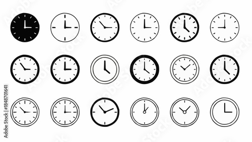 Collection of Various Clock Faces Displaying Different Times.