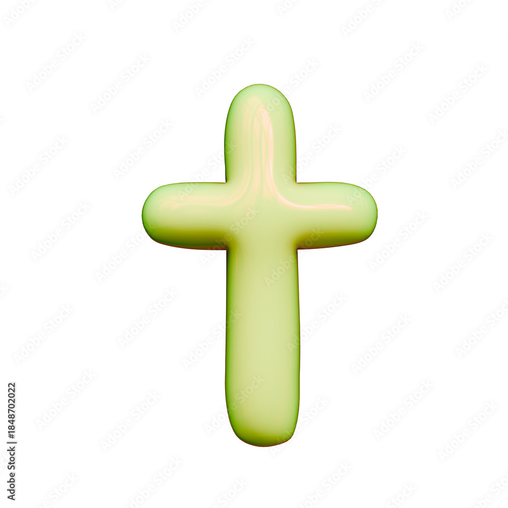 Obraz premium Alphabet, Number and Symbol 3D Word Soft Lime Glossy Digital Powerup