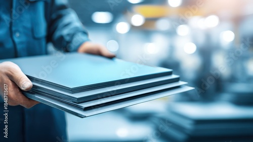 Specialist handling corrosionresistant metal sheets in workshop showcasing rustproof properties and advanced manufacturing processes.