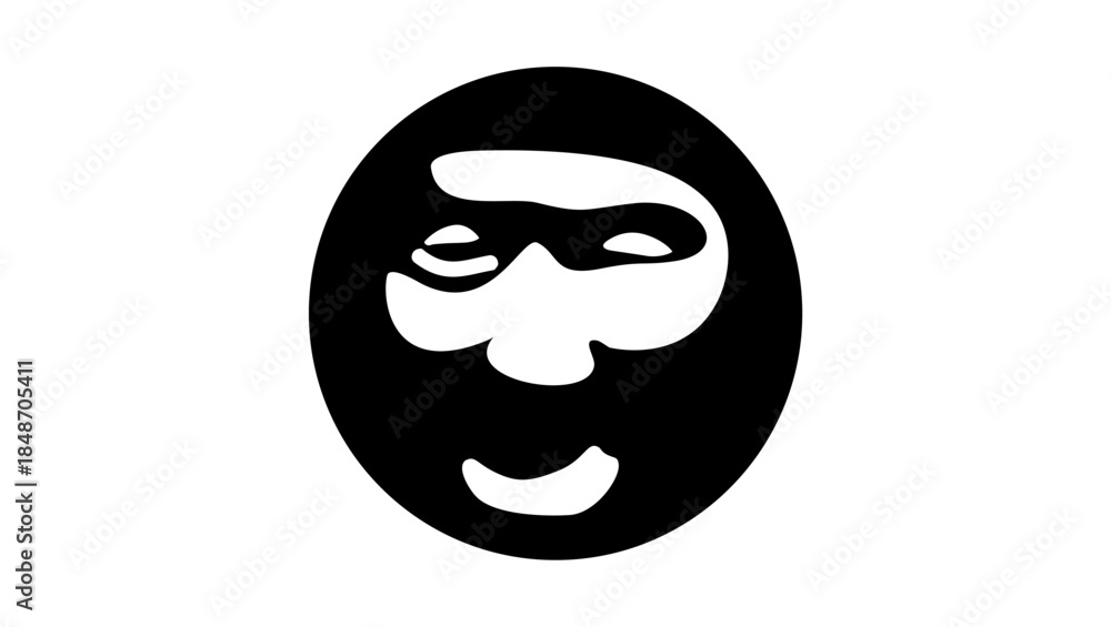 Fototapeta premium Mongolian genetic code symbol, black isolated silhouette