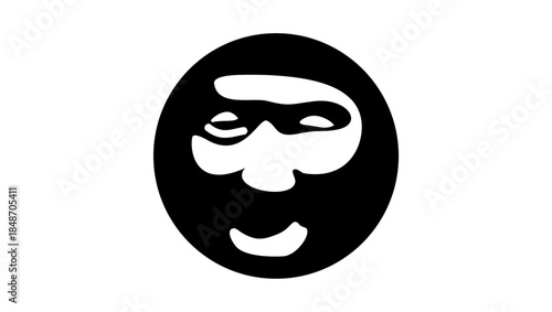 Mongolian genetic code symbol, black isolated silhouette