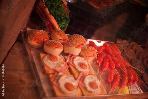 artificial food at the mall as a sample