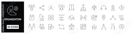 organization icons set business teamwork collaboration leadership human resources management and strategy concepts
Business organization icons set featuring teamwork, collaboration, leadership, human 